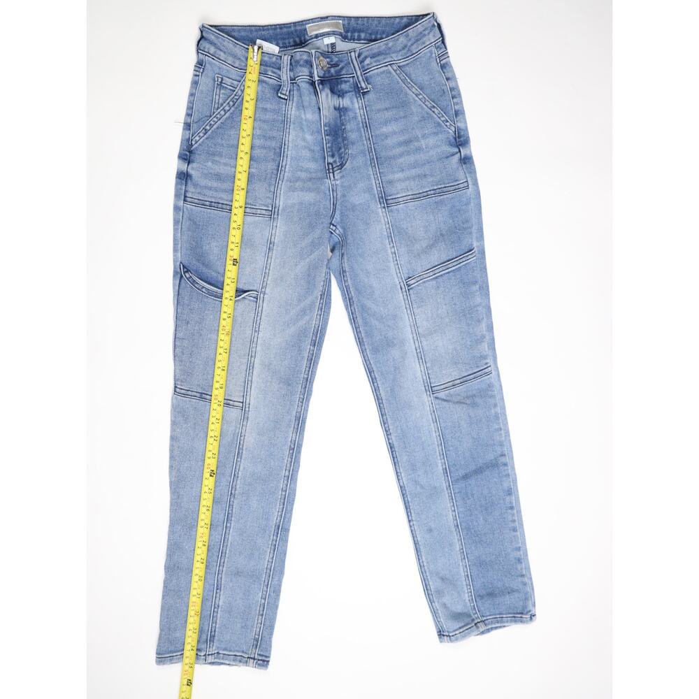 Utility Workwear KUT from the Kloth Reese Cargo Straight Ankle Medium Wash Jeans - Picture 9 of 15